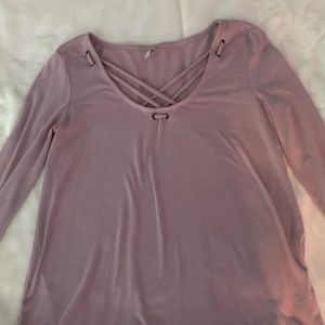 cross cross front long sleeve shirt